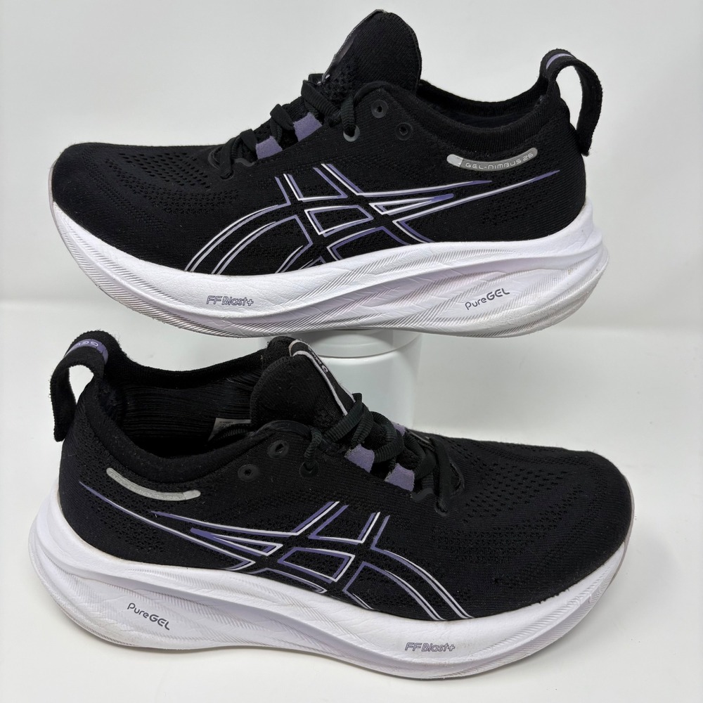 ASICS Gel-Nimbus 26 Women's Size 7.5 Black Running Shoes (1012B601) - Picture 2 of 8